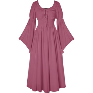 image:imageScarlet Darkness Renaissance Costume Women Peasant Medieval Maxi DressPink