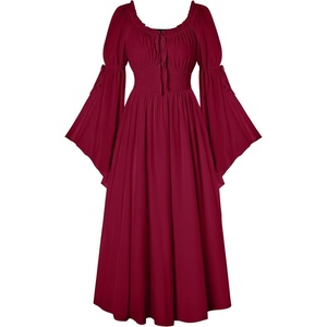 image:imageScarlet Darkness Renaissance Costume Women Peasant Medieval Maxi DressRed
