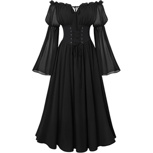 image:imageScarlet Darkness Renaissance Dress Women Corset Peasant Witch CostumeBlack