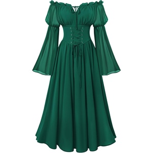 image:imageScarlet Darkness Renaissance Dress Women Corset Peasant Witch CostumeDark Green