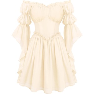 image:imageScarlet Darkness Renaissance Dress Women Off Shoulder Pirate Fairy CostumeBeige
