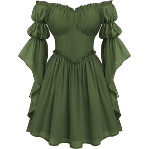 image:imageScarlet Darkness Renaissance Dress Women Off Shoulder Pirate Fairy CostumeGreen