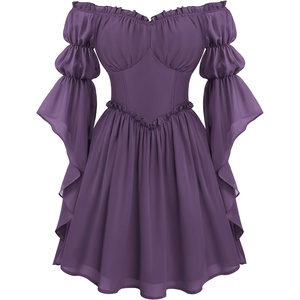 image:imageScarlet Darkness Renaissance Dress Women Off Shoulder Pirate Fairy CostumePurple