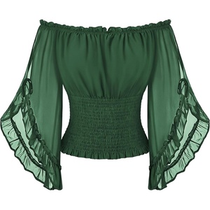 image:imageScarlet Darkness Women Pirate Renaissance Off Shoulder TopEden Green