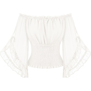 image:imageScarlet Darkness Women Pirate Renaissance Off Shoulder TopIvory White