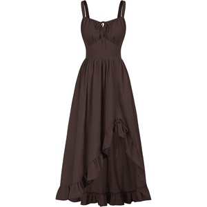 image:imageScarlet Darkness Women Renaissance Corset Dress Flowy Gothic SundressDark Brown