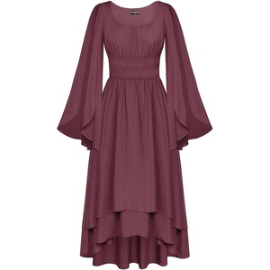 image:imageScarlet Darkness Women Renaissance Costume Split Sleeve Double Layer DressDusty Rose