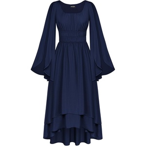 image:imageScarlet Darkness Women Renaissance Costume Split Sleeve Double Layer DressNavy Blue