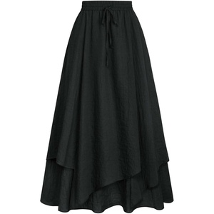 image:imageScarlet Darkness Women Renaissance Long Skirt A Line Layered Maxi SkirtsBlack
