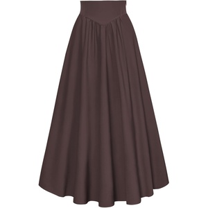image:imageScarlet Darkness Women Renaissance Maxi Skirt Victorian Flowy Long SkirtsDark Brown