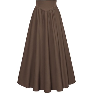 image:imageScarlet Darkness Women Renaissance Maxi Skirt Victorian Flowy Long SkirtsDeep Brown
