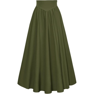 image:imageScarlet Darkness Women Renaissance Maxi Skirt Victorian Flowy Long SkirtsOlive Green