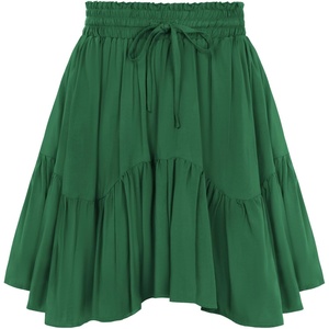 image:imageScarlet Darkness Women Renaissance Pirate Flowy Mini Skirts with ShortsDark Green