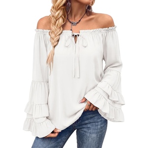 image:imageScarlet Darkness Women Renaissance Shirt Off Shoulder Pirate TopsWhite