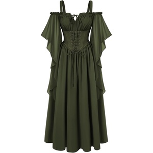image:imageScarlet Darkness Womens Corset Waist Renaissance Fairycore Costume DressArmy Green