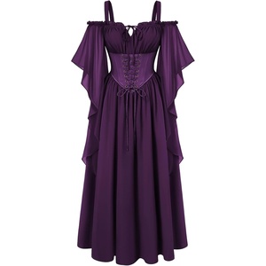 image:imageScarlet Darkness Womens Corset Waist Renaissance Fairycore Costume DressDeep Purple
