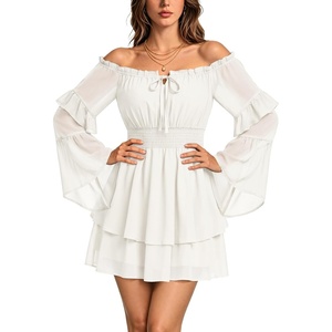 image:imageScarlet Darkness Womens Renaissance Off Shoulder Long Sleeve Mini DressWhite