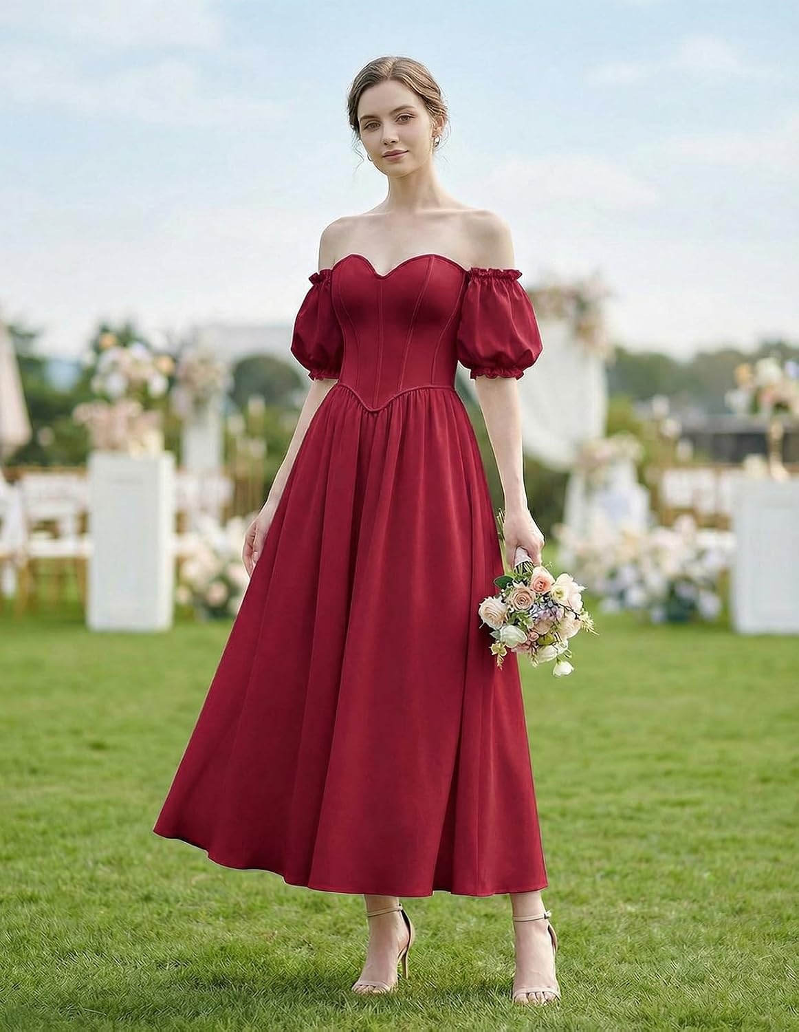 image:imageScarlet Darkness Off the Shoulder Corset Dress Renaissance Dress VintageRed