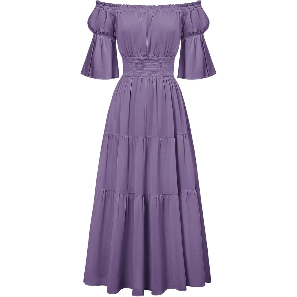 image:imageScarlet Darkness Renaissance Costume Women Maxi Tiered Long Dresses Cottagecore Dress