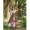 image:imageSCARLET DARKNESS Hood Renaissance Dress Medieval Underbust Pirate CostumeBrown Orange