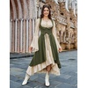 image:imageSCARLRT DARKNESS Women Renaissance Costume Underbust Pirate High Low DressArmy Green