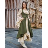 image:imageSCARLRT DARKNESS Women Renaissance Costume Underbust Pirate High Low DressArmy Green