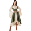 image:imageSCARLRT DARKNESS Women Renaissance Costume Underbust Pirate High Low DressArmy Green