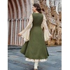 image:imageSCARLRT DARKNESS Women Renaissance Costume Underbust Pirate High Low DressArmy Green