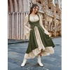 image:imageSCARLRT DARKNESS Women Renaissance Costume Underbust Pirate High Low DressArmy Green