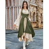 image:imageSCARLRT DARKNESS Women Renaissance Costume Underbust Pirate High Low DressArmy Green
