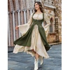 image:imageSCARLRT DARKNESS Women Renaissance Costume Underbust Pirate High Low DressArmy Green