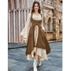 image:imageSCARLRT DARKNESS Women Renaissance Costume Underbust Pirate High Low DressBrown