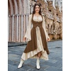 image:imageSCARLRT DARKNESS Women Renaissance Costume Underbust Pirate High Low DressBrown