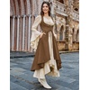 image:imageSCARLRT DARKNESS Women Renaissance Costume Underbust Pirate High Low DressBrown
