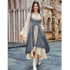 image:imageSCARLRT DARKNESS Women Renaissance Costume Underbust Pirate High Low DressDusty Blue