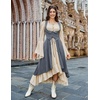 image:imageSCARLRT DARKNESS Women Renaissance Costume Underbust Pirate High Low DressDusty Blue