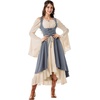 image:imageSCARLRT DARKNESS Women Renaissance Costume Underbust Pirate High Low DressDusty Blue