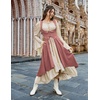 image:imageSCARLRT DARKNESS Women Renaissance Costume Underbust Pirate High Low DressDusty Rose