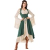 image:imageSCARLRT DARKNESS Women Renaissance Costume Underbust Pirate High Low DressForest Green