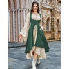 image:imageSCARLRT DARKNESS Women Renaissance Costume Underbust Pirate High Low DressForest Green