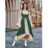 image:imageSCARLRT DARKNESS Women Renaissance Costume Underbust Pirate High Low DressForest Green