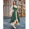 image:imageSCARLRT DARKNESS Women Renaissance Costume Underbust Pirate High Low DressForest Green