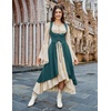 image:imageSCARLRT DARKNESS Women Renaissance Costume Underbust Pirate High Low DressIndigo