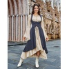 image:imageSCARLRT DARKNESS Women Renaissance Costume Underbust Pirate High Low DressNavy Blue