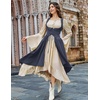 image:imageSCARLRT DARKNESS Women Renaissance Costume Underbust Pirate High Low DressNavy Blue