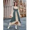 image:imageSCARLRT DARKNESS Women Renaissance Costume Underbust Pirate High Low DressPonderosa Green