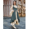 image:imageSCARLRT DARKNESS Women Renaissance Costume Underbust Pirate High Low DressPonderosa Green