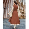 image:imageSCARLRT DARKNESS Women Renaissance Costume Underbust Pirate High Low DressRust