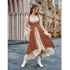 image:imageSCARLRT DARKNESS Women Renaissance Costume Underbust Pirate High Low DressRust