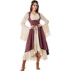 image:imageSCARLRT DARKNESS Women Renaissance Costume Underbust Pirate High Low DressWine